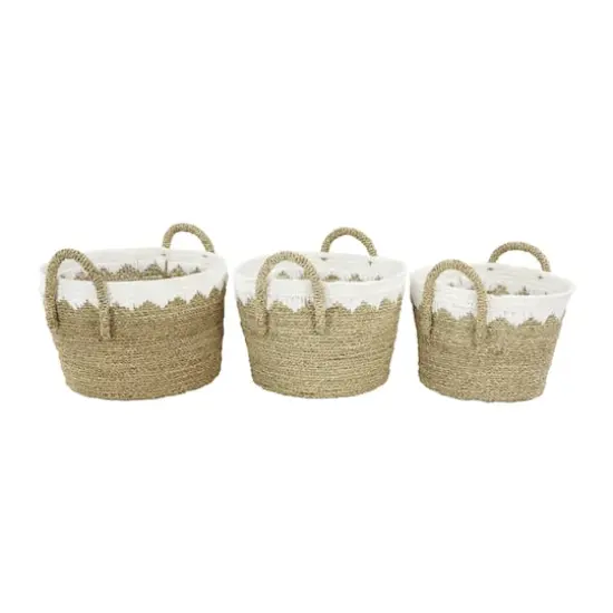Brown Sea Grass Natural Storage Basket Set {1}