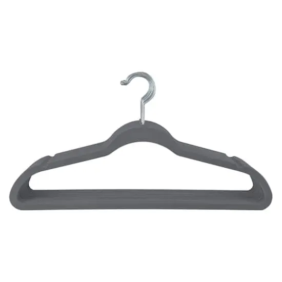 Simplify Super Slim Velvet Huggable Hangers, 10ct. Gray {1}
