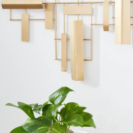 CosmoLiving by Cosmopolitan Gold Iron Grid Wall Accent {8}