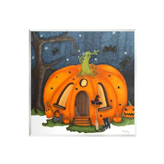 Stupell Industries Pumpkin House In Woods Wall Plaque Art {1}
