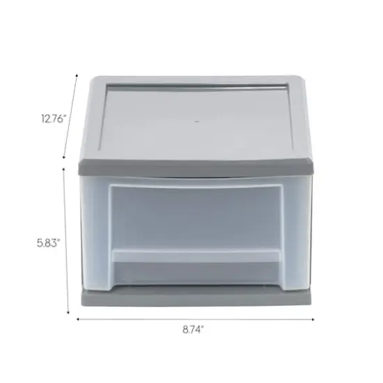Iris&reg; 6.5qt. Gray Stackable Drawer, 5 Pack  {3}