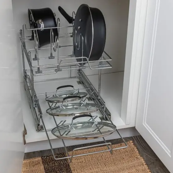 Household Essentials Glidez Cabinet Pot & Pan Lid Organizer {4}