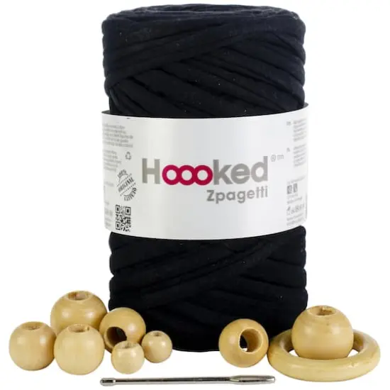 Hoooked Zpagetti Yarn Macrame Hanging Basket Kit Black {3}