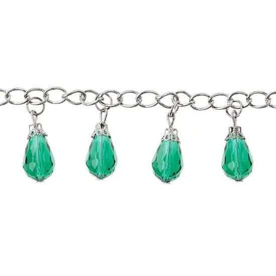 Bead Gallery&reg; Aqua Teardrop Glass Beads Chain {1}
