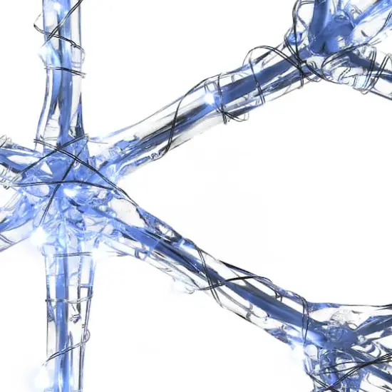 6-Point Star Ice Crystal Snowflake Pair with LED Lights {4}