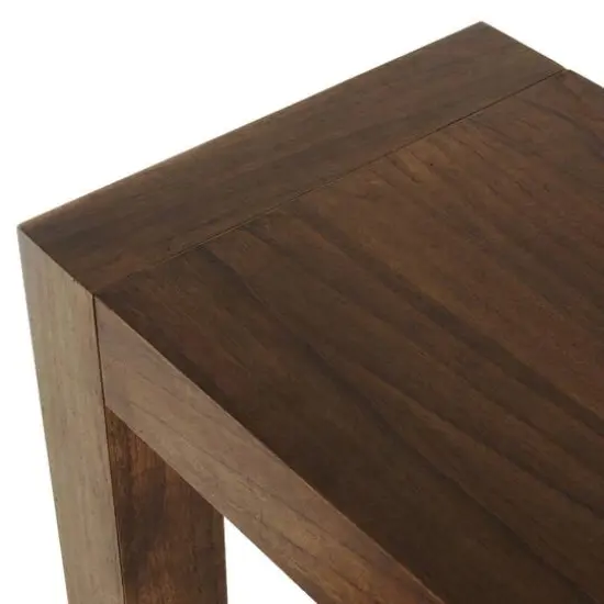 Brown Wood Console Table with Bench {7}