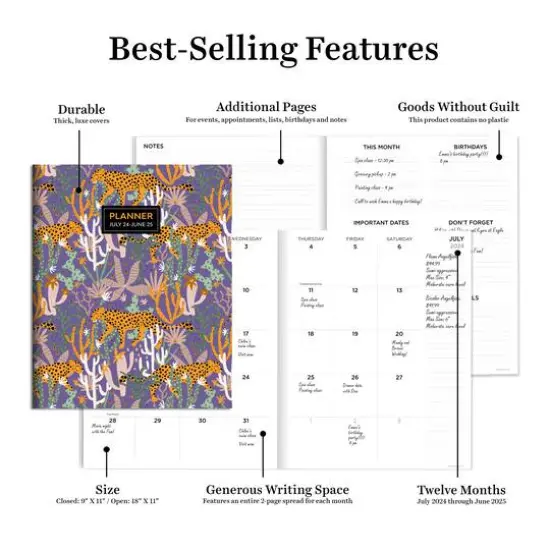 TF Publishing 2024-2025 Large Jungle Cat Monthly Planner {3}