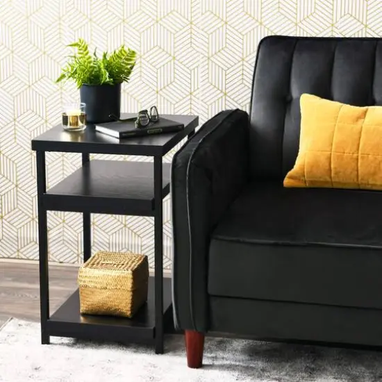 Household Essentials Jamestown 2-Shelf End Table Black Oak {4}