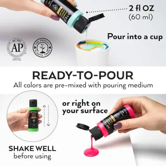 Arteza&reg; 32 Color Pouring Acrylic Paint Set {3}