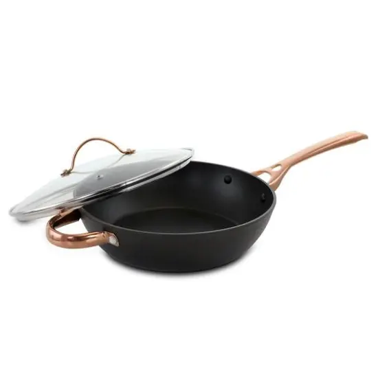 Oster Allsberg 3.5qt. Aluminum Sauté Pan With Lid Set & Bronze Handles {3}