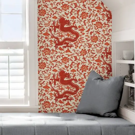 Scalamandre Persimmon Chien Dragon Peel & Stick Wallpaper {7}