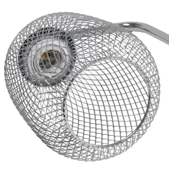 Lalia Home 19" Industrial Mesh Desk Lamp Chrome {7}