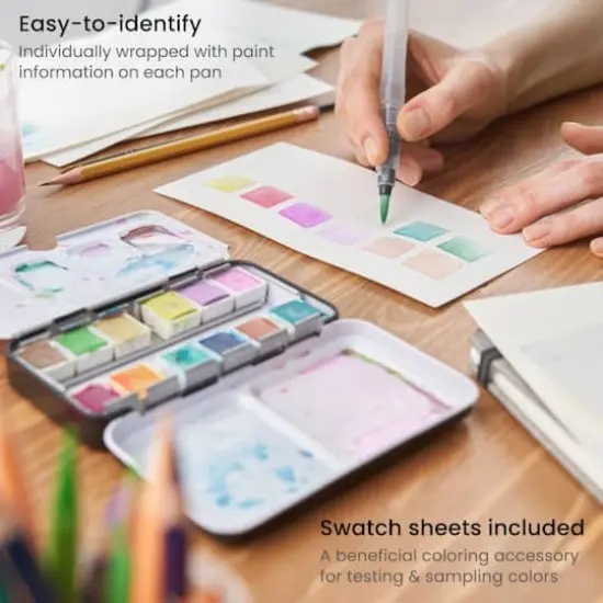 Arteza&reg; Pastel Watercolor Half Pan Set {4}