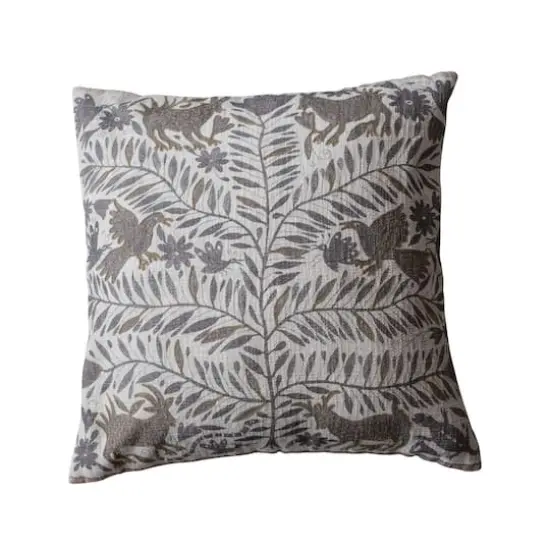 Hello Honey&reg; 24" Gray & Brown Otomi Print Throw Pillow {1}