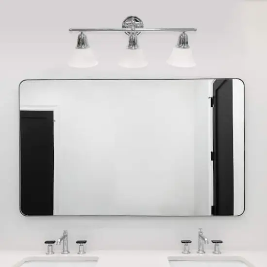 Lalia Home Essentix 3 Light Alabaster Shade Vanity Chrome {3}