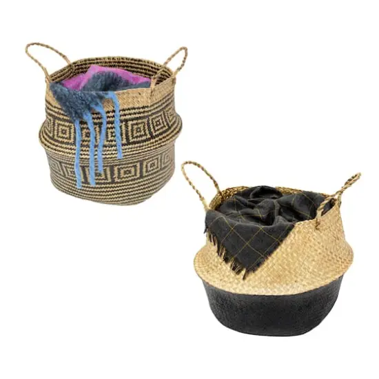 Honey Can Do Folding Seagrass Belly Baskets, 2ct. {1}