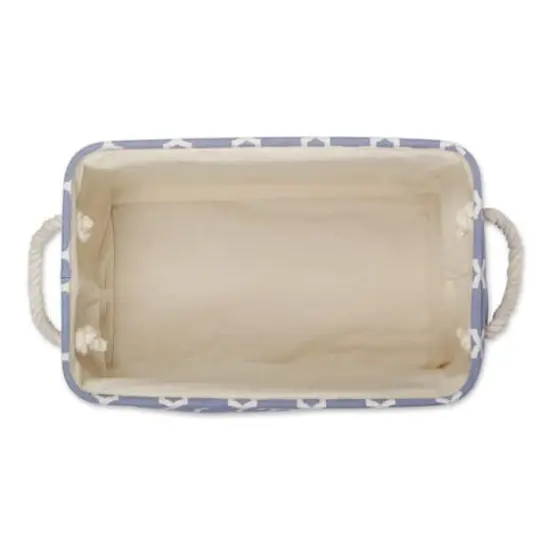 DII&reg; Medium Rectangle Polyester Lattice Bin Stonewash Blue {6}
