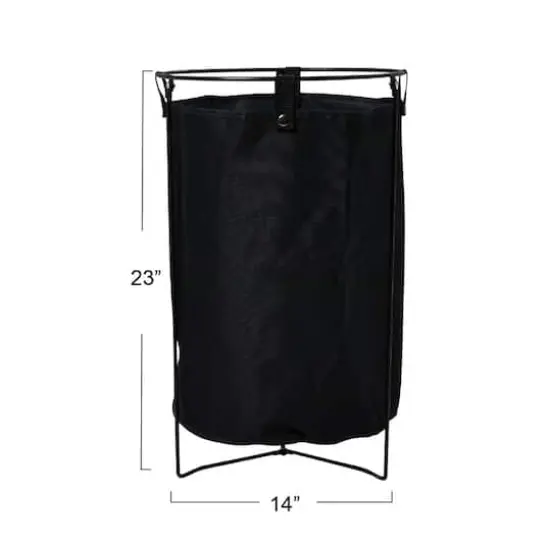Household Essentials 23" Standing Laundry Hamper with Removable Bag Black {4}