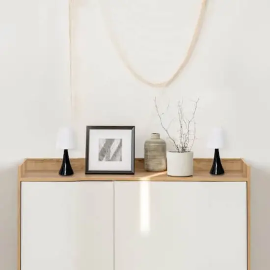 Simple Designs&trade; Valencia Colors 2-Pack Mini Touch Table Lamp Set Black with White Shade {5}