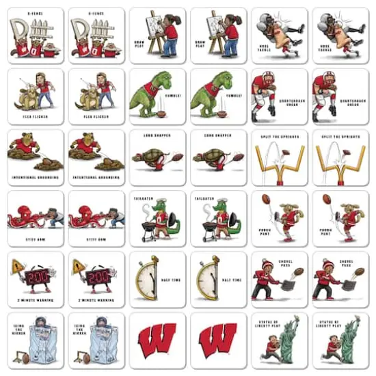 College Team Licensed Memory Match Game Wisconsin Badgers {4}
