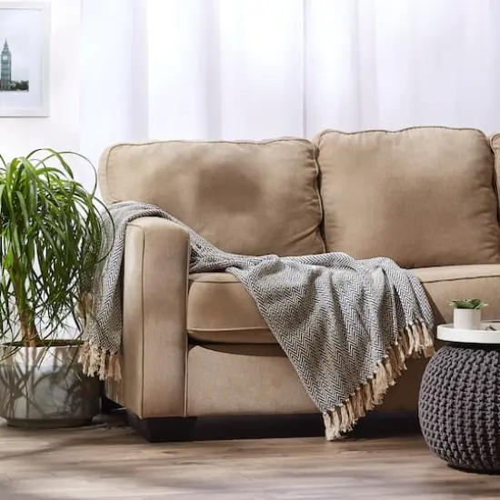 DII&reg; Handloom Chevron Throw French Blue {5}