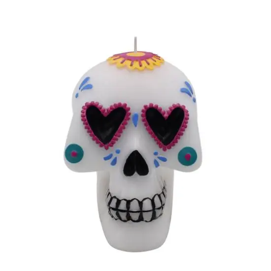 4.6" Day of the Dead Skull-Shaped Unscented Candle by Ashland® {1}