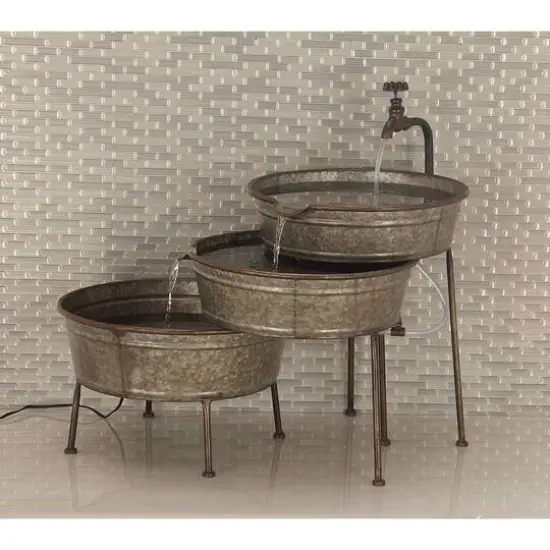 Grey Iron Farmhouse Fountain, 26" x 30" x 21" {11}