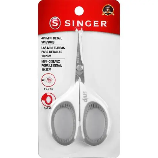 SINGER&reg; 4" Gray Comfort Grip Craft Scissors {1}
