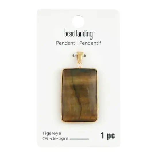 Yellow Tiger's Eye Rectangle Pendant by Bead Landing&trade; {4}