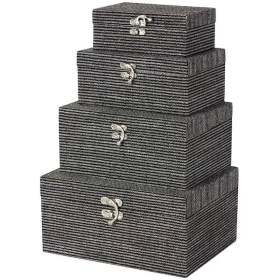 Fabric Decorative Storage Box Set Black {1}