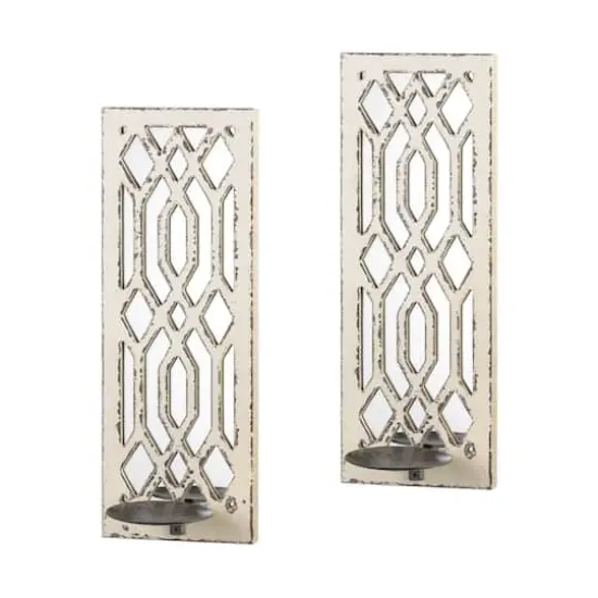 17'' Deco Mirror Candle Wall Sconce, 2ct. {1}