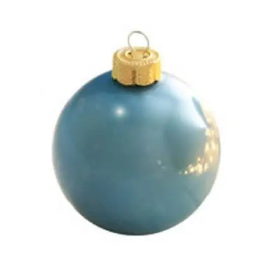 Whitehurst 40 Pack 1.25" Pearl Glass Ball Ornaments Baby Blue {1}