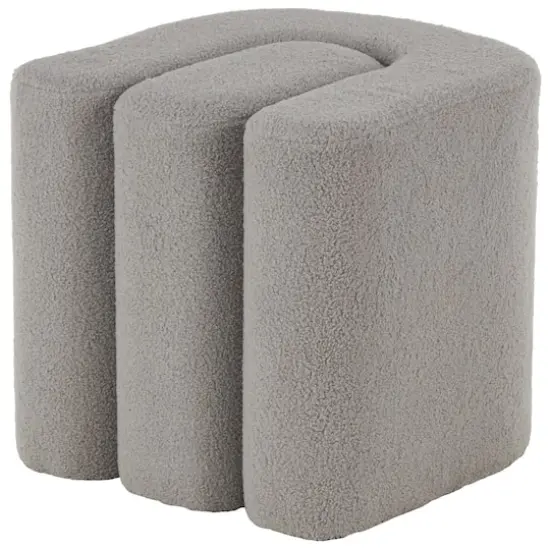 18" W-Shaped Room Ottoman Gray {1}