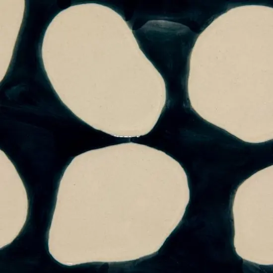 Hello Honey® 18" Blue & White Wax Relief Dots Stoneware Platter {4}