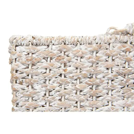 Hello Honey&reg; 16" Woven & Whitewashed Rope Stair Basket with Handles {7}
