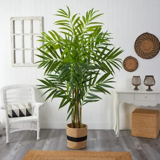 8ft. King Palm Artificial Tree in Handmade Natural Jute and Cotton Planter {4}