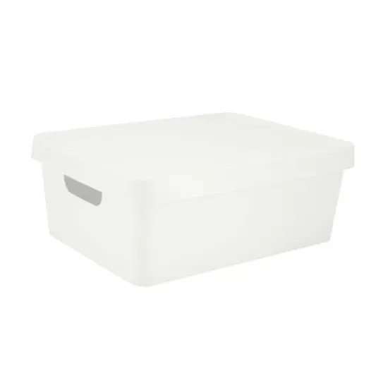 Simplify 14.5" Vinto Storage Box with Lid White {1}