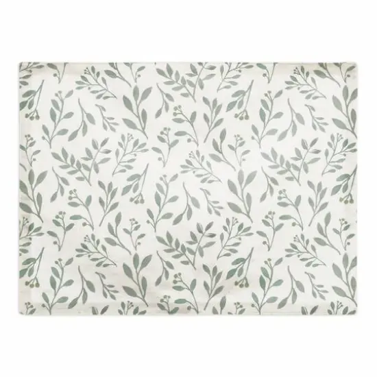 Delicate Floral Placemat Green and White {1}