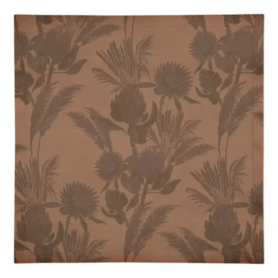 Tonal Protea Blooms Cotton Twill Napkin Rust Tones {1}