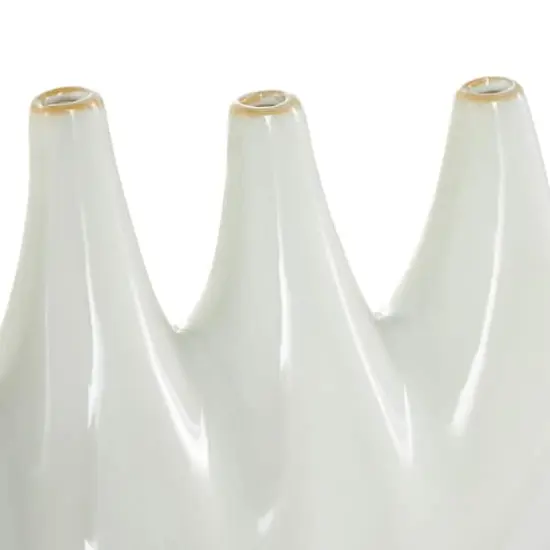 17.75" White Contemporary 6-Opening Ceramic Vase {4}