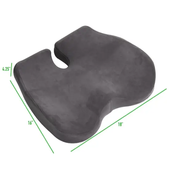 Mind Reader 18" Gray Memory Foam Chair Orthopedic Seat Cushion {4}