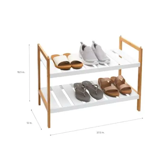 Organize It All Sonora Bamboo 2-Tier Stackable Shoe Racks, 2ct. {4}