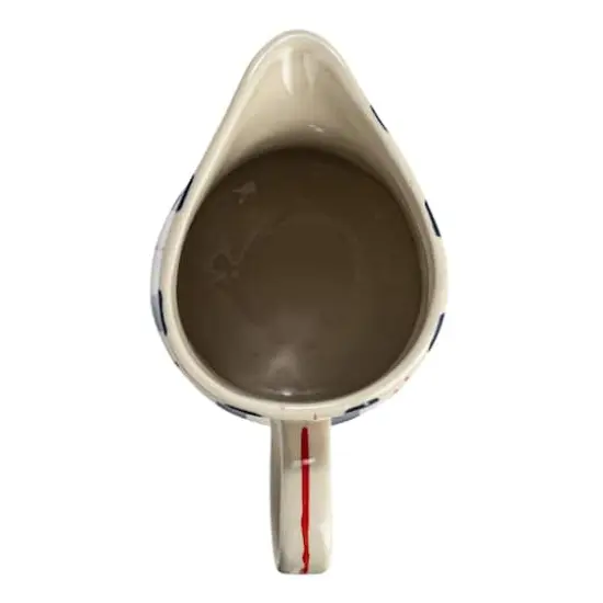 Hello Honey&reg; 8" Hand-Painted Wax Relief Multicolor Striped Stoneware Pitcher {7}