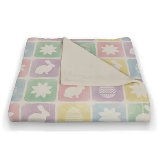 Easter Block Pattern 50" x 60" Sherpa Fleece Blanket {3}