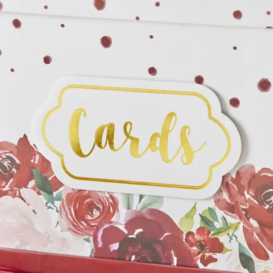 Kate Aspen&reg; Burgundy Blush Floral Collapsible Card Box {3}