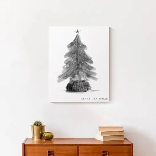 Neutral Christmas Tree Canvas Wall Art {3}