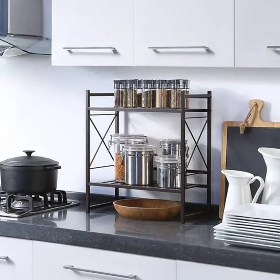 SunnyPoint 20" 2-Tier Metal Shelf Oil Rubbed Bronze {5}