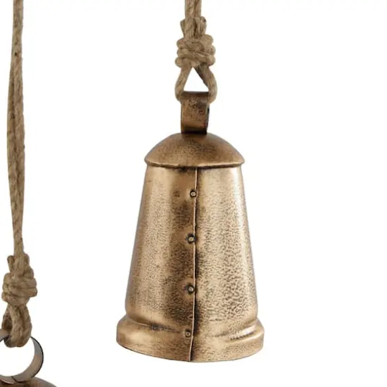 Bronze Metal Bohemian Decorative Cow Bell, Set of 3" 13", 11", 8" {4}