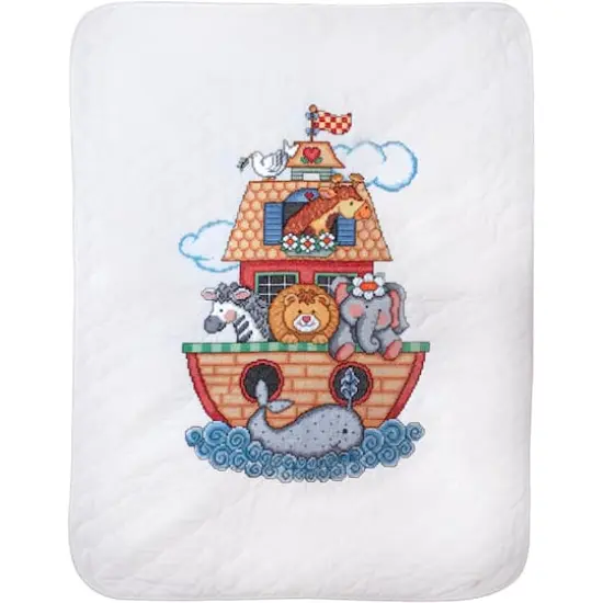 Tobin Baby Noah's Ark Stamped Quilt Cross Stitch Kit {3}