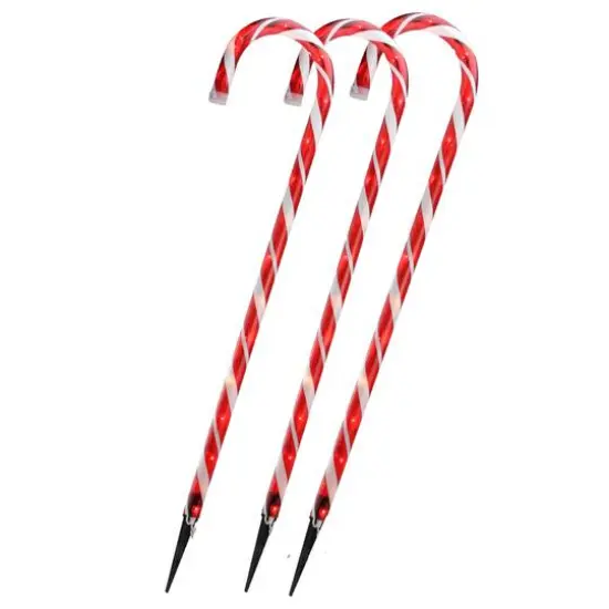 2ft. Red & White Lighted Candy Cane Christmas Light Set {1}